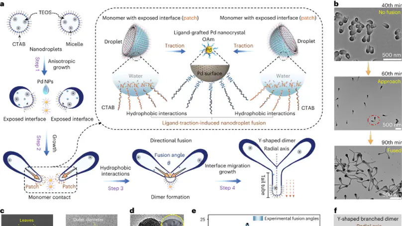 Synthesis of branched silica nanotrees using a nanodroplet sequential fusion strategy